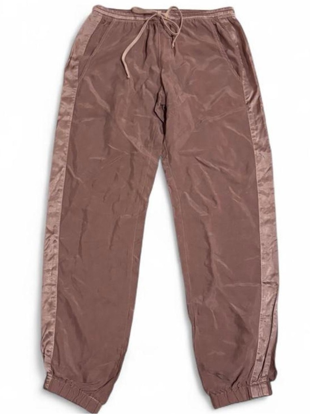 NEW Hard Tail silky cupra cargo jogger pants with satin trim in taupe